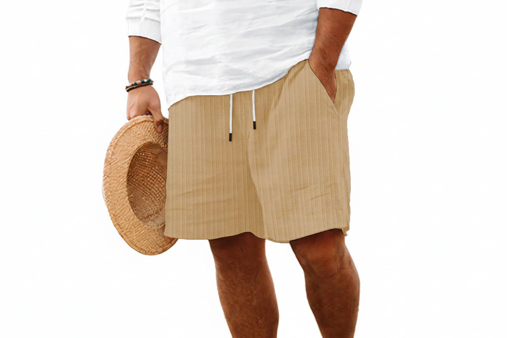 Stripe Print Shorts Summer Fashion Drawstring Sweatpants Casual Clothing for Men