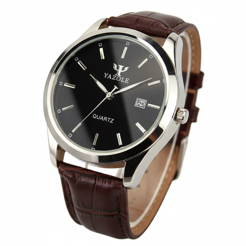 Top Brand YAZOLE Watch Men Watch Auto Date Luxury Men'S Watch Men Leather Strap Business Watches Male Clock Reloj Hombre