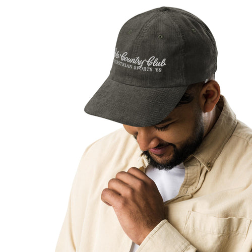Polo Country Club Embroidered Vintage Corduroy Cap, Old Money Aesthetic, Polocore Girl Baseball Mom Soccer Rugby English Riding Equine Gift