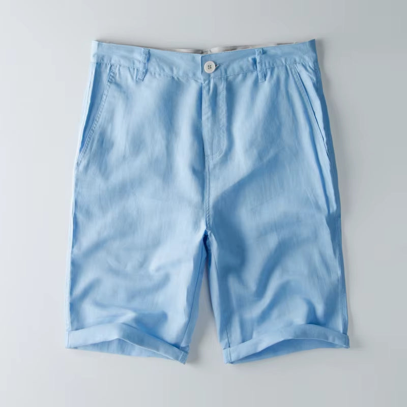 Designer New Linen Shorts Men Casual Beach Short Men Brand Wild Leisure Solid Cargo Shorts for Men Bermuda Masculina Bermudas