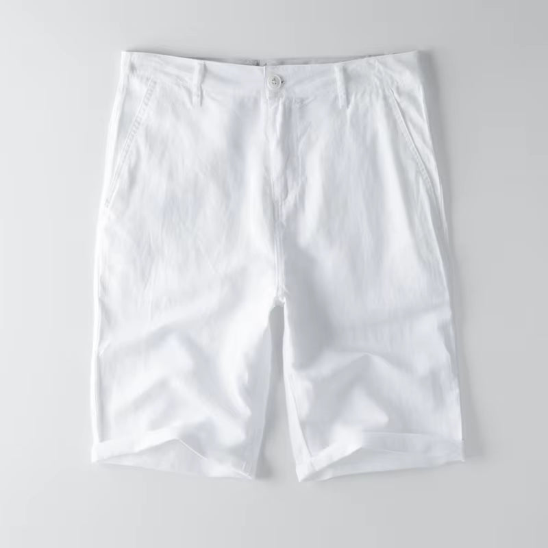 Designer New Linen Shorts Men Casual Beach Short Men Brand Wild Leisure Solid Cargo Shorts for Men Bermuda Masculina Bermudas